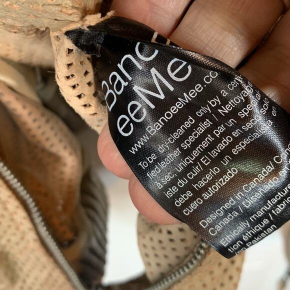 Bano eeMee Women’s Leather Tan Canadian Made Mesh Moto Jacket Size 4 - Picture 7 of 10